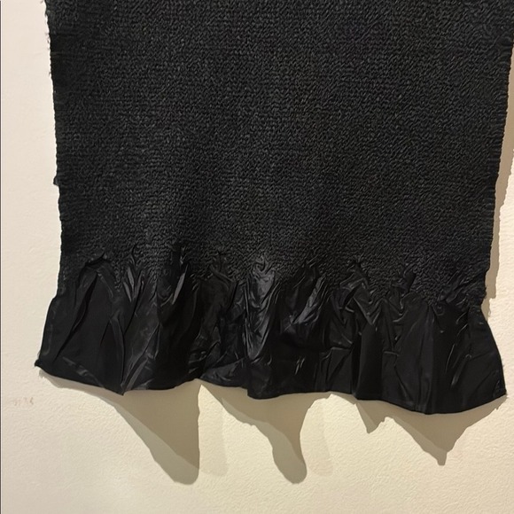 Pleats Collection Black Popcorn Knit Maxi Skirt Ruffle Hem Small - Picture 7 of 9